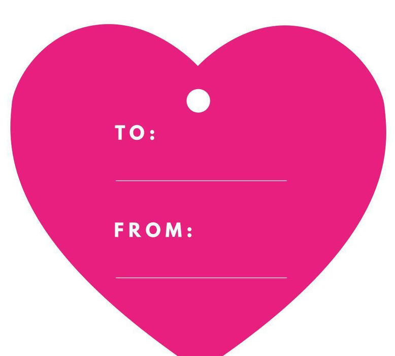 To / From Heart Gift Tags, Modern Style-Set of 30-Andaz Press-Fuchsia-