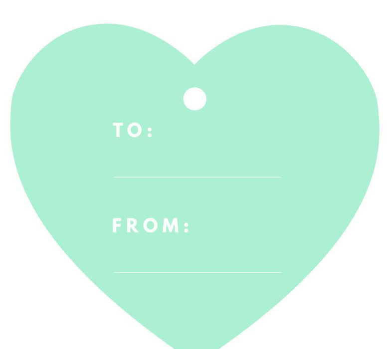 To / From Heart Gift Tags, Modern Style-Set of 30-Andaz Press-Mint Green-