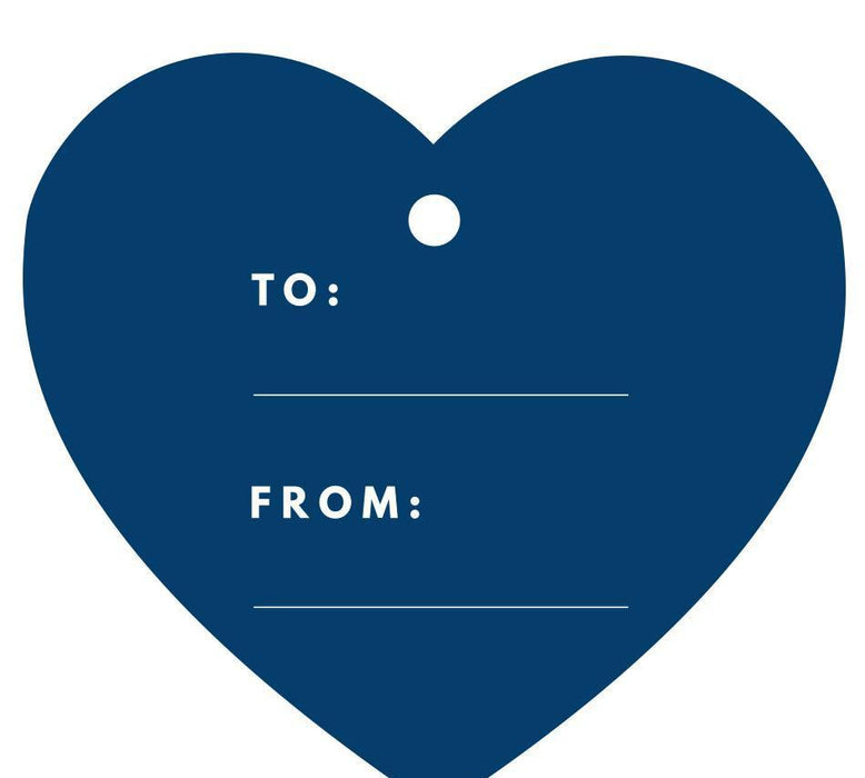 To / From Heart Gift Tags, Modern Style-Set of 30-Andaz Press-Navy Blue-