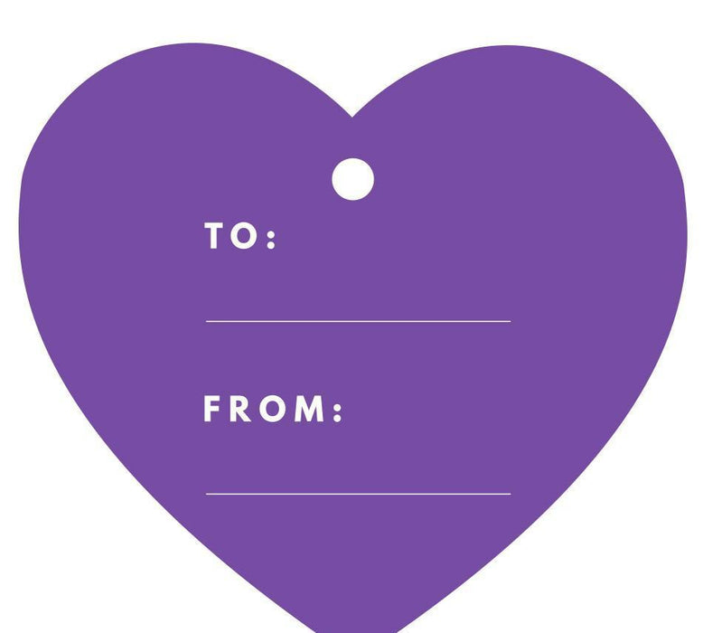 To / From Heart Gift Tags, Modern Style-Set of 30-Andaz Press-Purple-