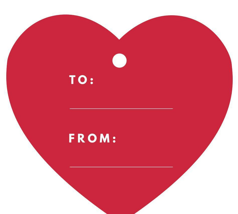 To / From Heart Gift Tags, Modern Style-Set of 30-Andaz Press-Red-