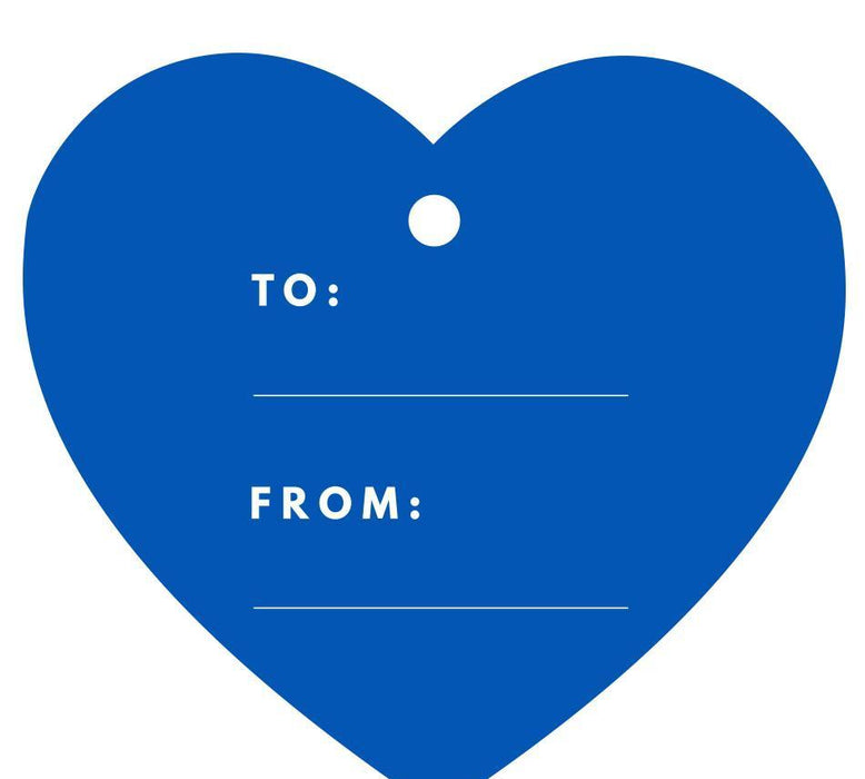 To / From Heart Gift Tags, Modern Style-Set of 30-Andaz Press-Royal Blue-