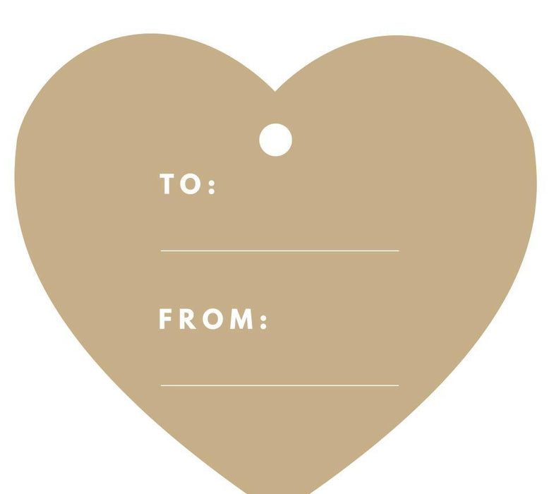 To / From Heart Gift Tags, Modern Style-Set of 30-Andaz Press-Tan-