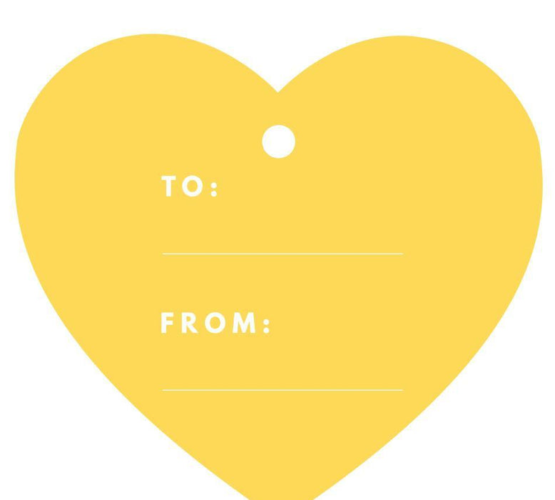 To / From Heart Gift Tags, Modern Style-Set of 30-Andaz Press-Yellow-