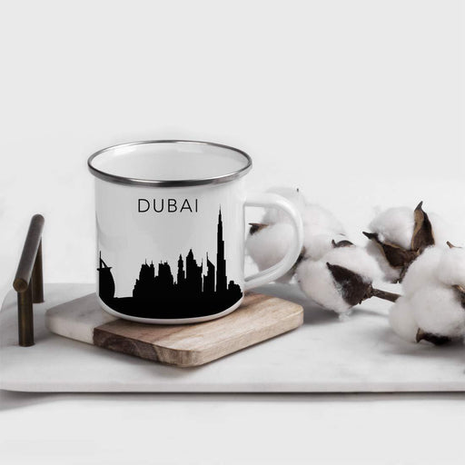 Tourist Travel Souvenir Stainless Steel Campfire Coffee Mug Gift, Dubai Skyline-Set of 1-Andaz Press-