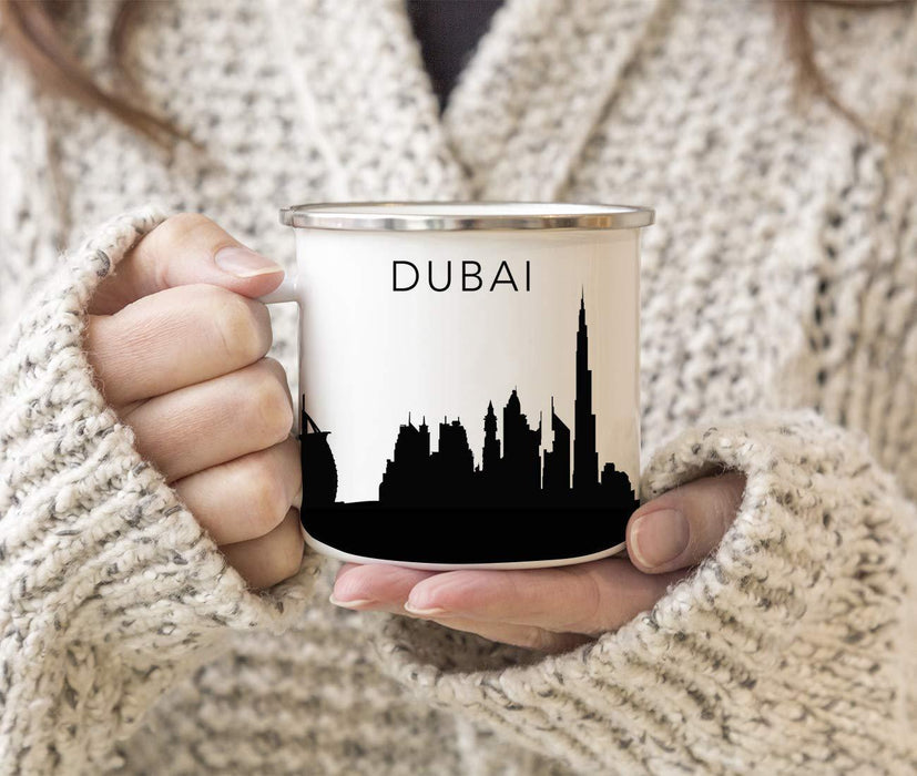 Tourist Travel Souvenir Stainless Steel Campfire Coffee Mug Gift, Dubai Skyline-Set of 1-Andaz Press-