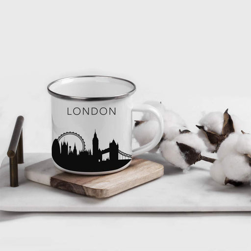 Tourist Travel Souvenir Stainless Steel Campfire Coffee Mug Gift, London Skyline-Set of 1-Andaz Press-