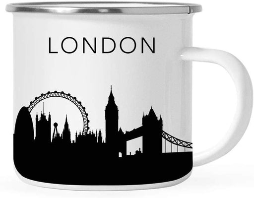 Tourist Travel Souvenir Stainless Steel Campfire Coffee Mug Gift, London Skyline-Set of 1-Andaz Press-