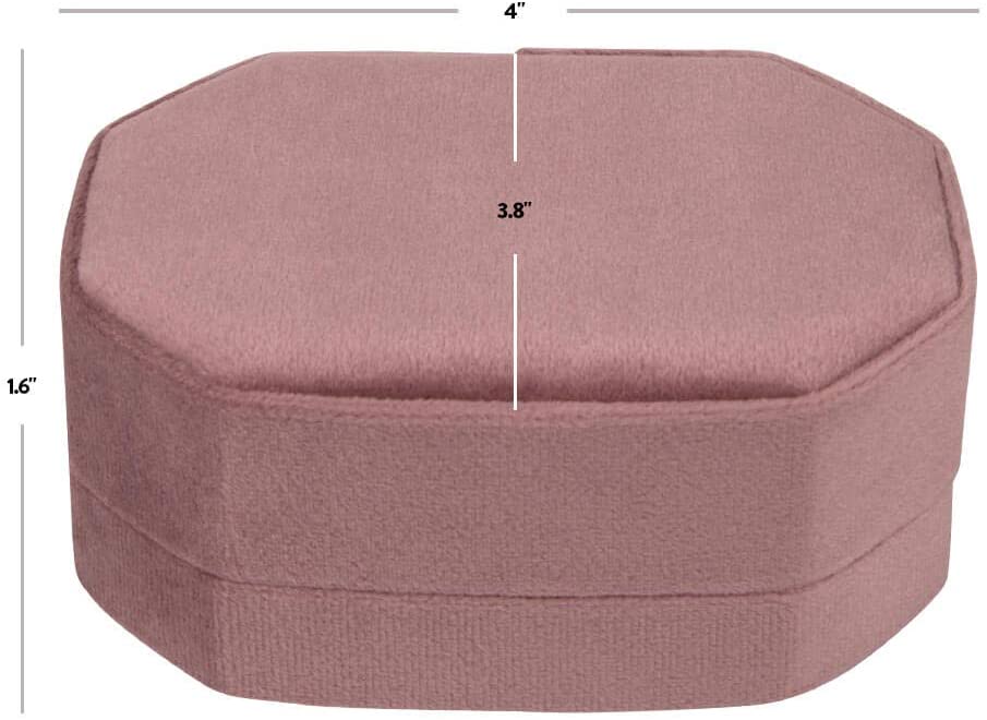 Travel Case Velvet Ring Box-Set of 1-Koyal Wholesale-Blush Pink-