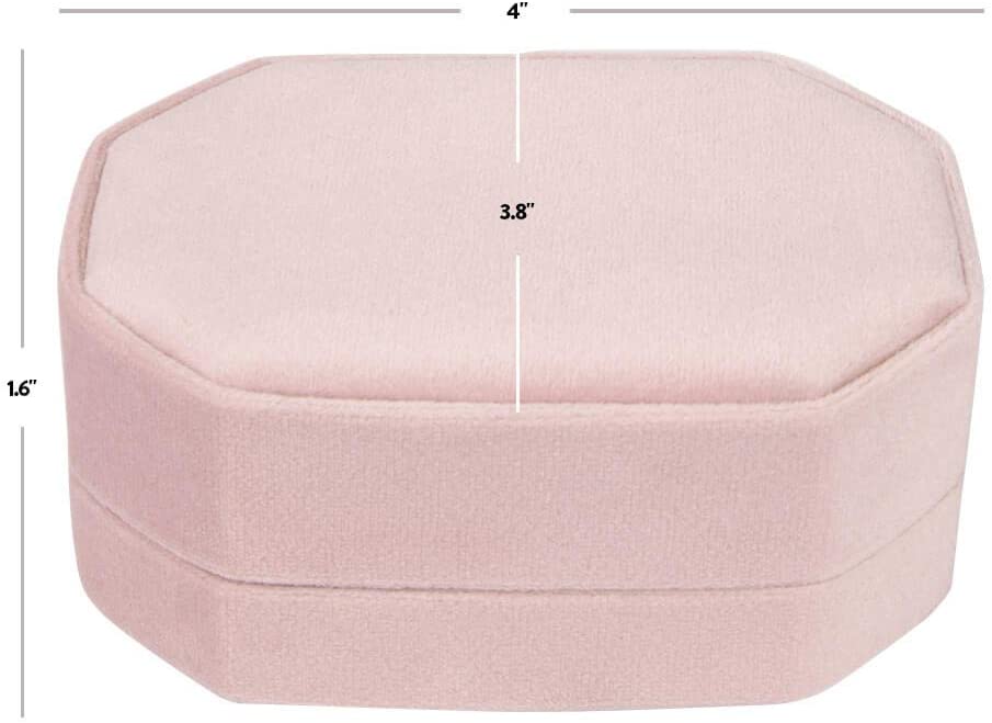 Travel Case Velvet Ring Box-Set of 1-Koyal Wholesale-Blush Pink-