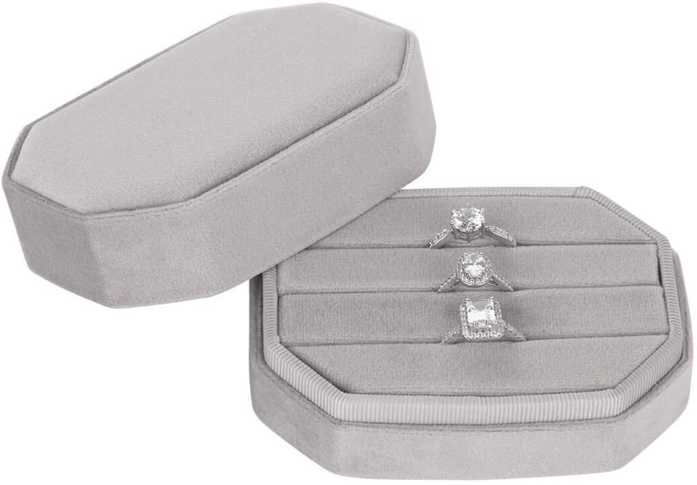 Travel Case Velvet Ring Box-Set of 1-Koyal Wholesale-Blush Pink-