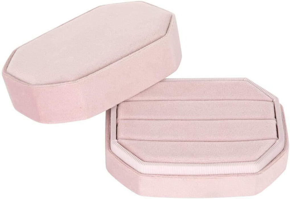 Travel Case Velvet Ring Box-Set of 1-Koyal Wholesale-Blush Pink-