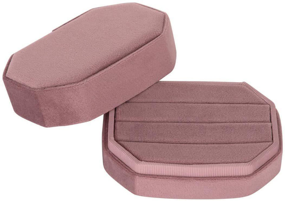 Travel Case Velvet Ring Box-Set of 1-Koyal Wholesale-Dusty Rose-