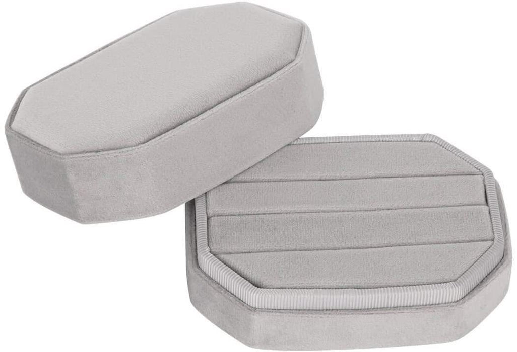 Travel Case Velvet Ring Box-Set of 1-Koyal Wholesale-Gray-