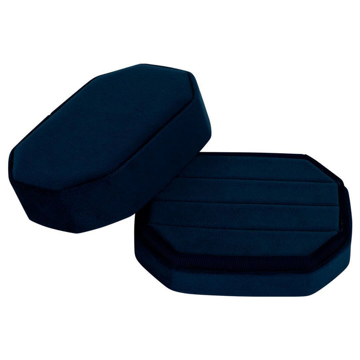 Travel Case Velvet Ring Box-Set of 1-Koyal Wholesale-Navy Blue-