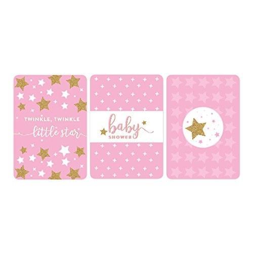 Twinkle Twinkle Little Star Pink Baby Shower Hershey's Miniatures Mini Candy Bar Wrappers-Set of 36-Andaz Press-
