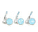Twins Baby Shower Hershey's Kisses Stickers-Set of 216-Andaz Press-Baby Blue-