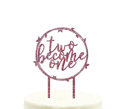 Two Become One Glitter Acrylic Wedding Cake Toppers-Set of 1-Andaz Press-Gold-