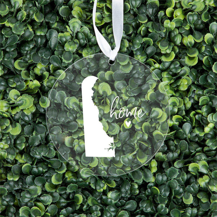 US State Round Clear Acrylic Christmas Ornament Keepsake, Long Distance Christmas Ideas-Set of 1-Andaz Press-Alabama-