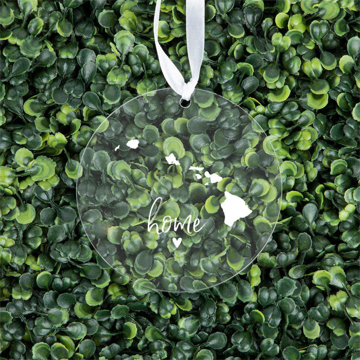 US State Round Clear Acrylic Christmas Ornament Keepsake, Long Distance Christmas Ideas-Set of 1-Andaz Press-Alabama-