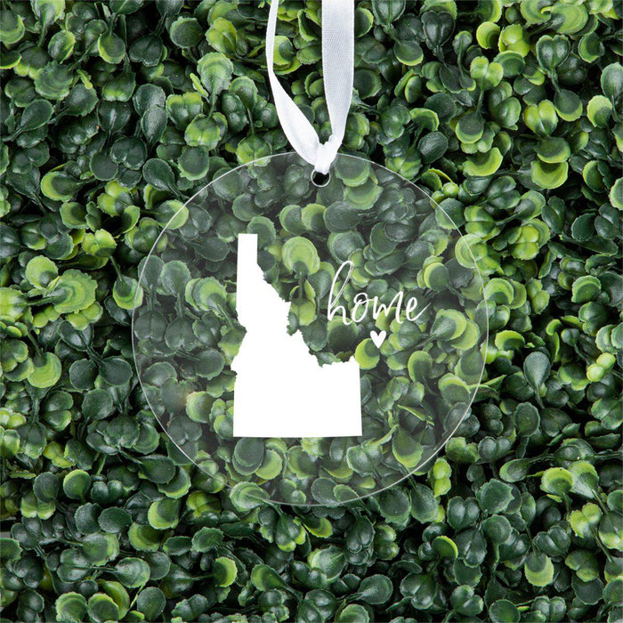 US State Round Clear Acrylic Christmas Ornament Keepsake, Long Distance Christmas Ideas-Set of 1-Andaz Press-Alabama-