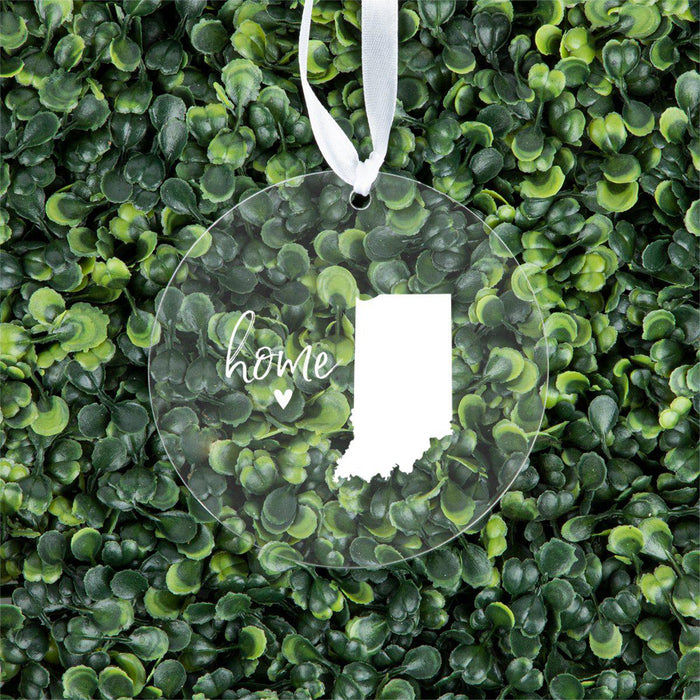 US State Round Clear Acrylic Christmas Ornament Keepsake, Long Distance Christmas Ideas-Set of 1-Andaz Press-Alabama-