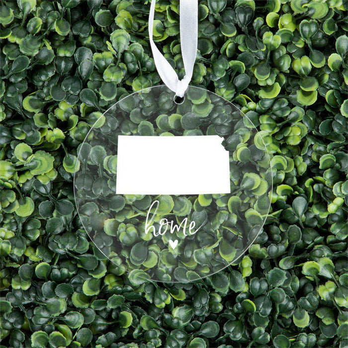 US State Round Clear Acrylic Christmas Ornament Keepsake, Long Distance Christmas Ideas-Set of 1-Andaz Press-Alabama-