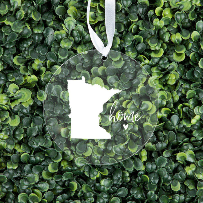 US State Round Clear Acrylic Christmas Ornament Keepsake, Long Distance Christmas Ideas-Set of 1-Andaz Press-Alabama-