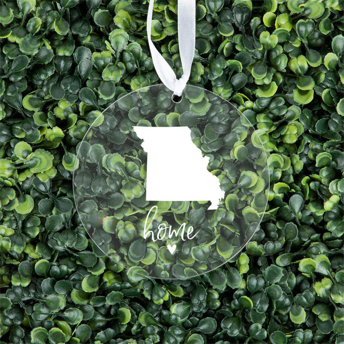US State Round Clear Acrylic Christmas Ornament Keepsake, Long Distance Christmas Ideas-Set of 1-Andaz Press-Alabama-