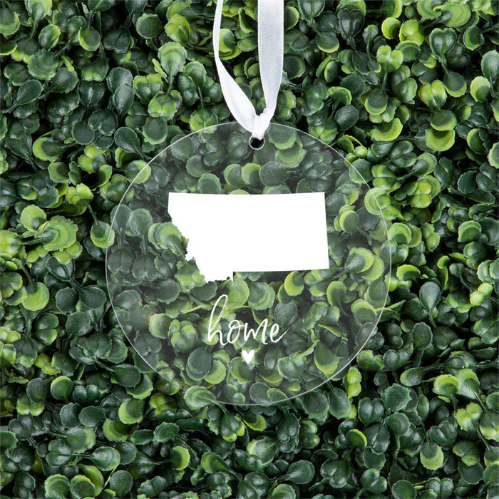 US State Round Clear Acrylic Christmas Ornament Keepsake, Long Distance Christmas Ideas-Set of 1-Andaz Press-Alabama-