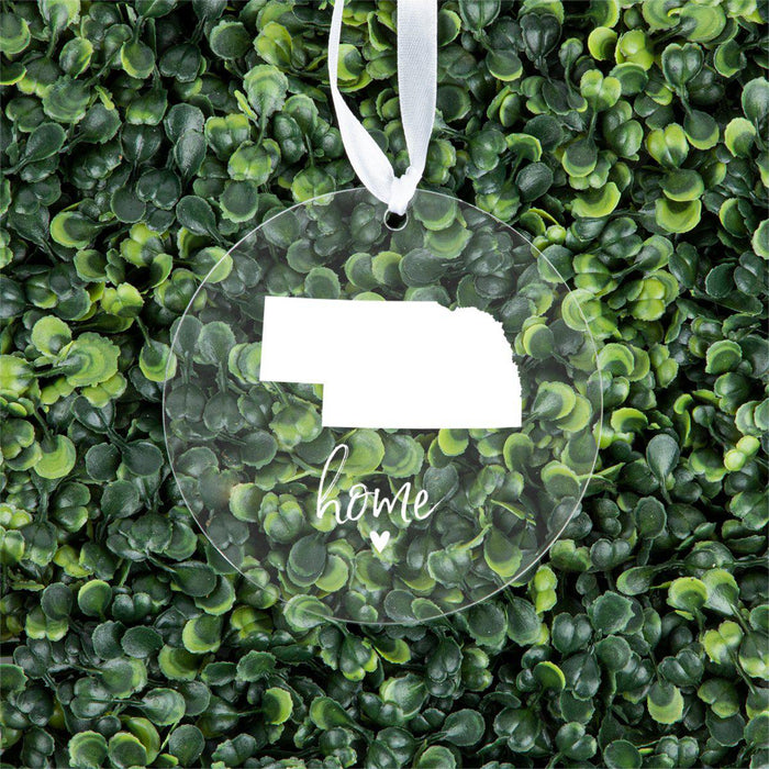 US State Round Clear Acrylic Christmas Ornament Keepsake, Long Distance Christmas Ideas-Set of 1-Andaz Press-Alabama-