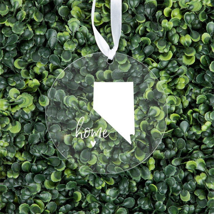 US State Round Clear Acrylic Christmas Ornament Keepsake, Long Distance Christmas Ideas-Set of 1-Andaz Press-Alabama-