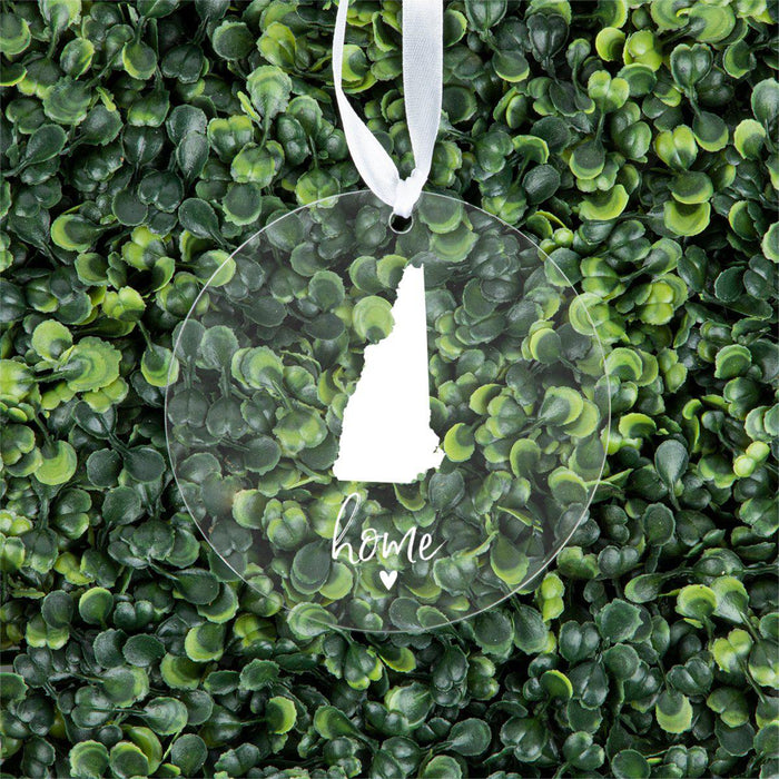 US State Round Clear Acrylic Christmas Ornament Keepsake, Long Distance Christmas Ideas-Set of 1-Andaz Press-Alabama-