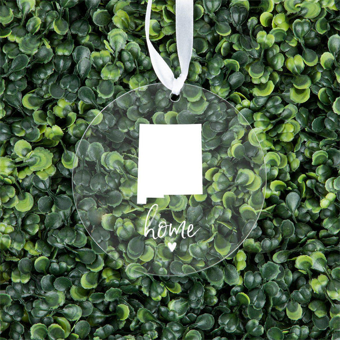 US State Round Clear Acrylic Christmas Ornament Keepsake, Long Distance Christmas Ideas-Set of 1-Andaz Press-Alabama-