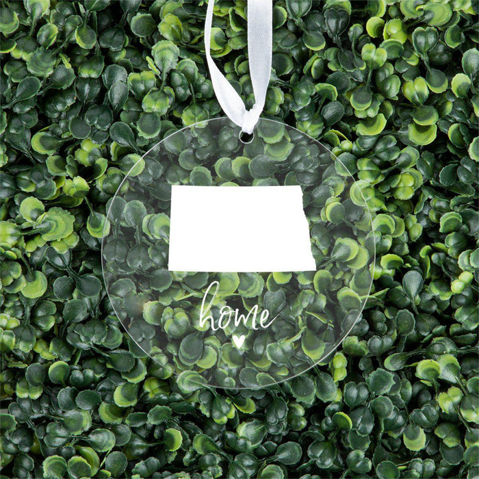 US State Round Clear Acrylic Christmas Ornament Keepsake, Long Distance Christmas Ideas-Set of 1-Andaz Press-Alabama-