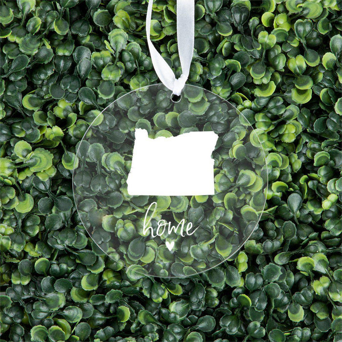 US State Round Clear Acrylic Christmas Ornament Keepsake, Long Distance Christmas Ideas-Set of 1-Andaz Press-Alabama-