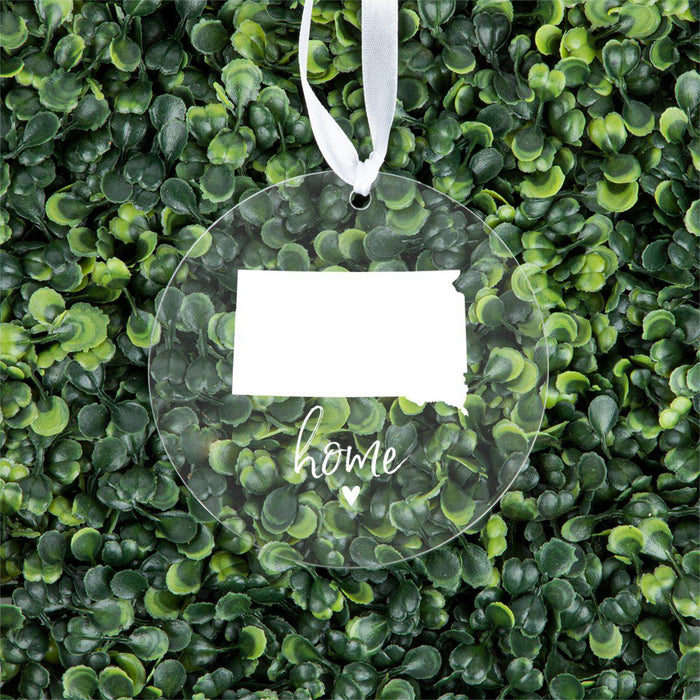 US State Round Clear Acrylic Christmas Ornament Keepsake, Long Distance Christmas Ideas-Set of 1-Andaz Press-Alabama-