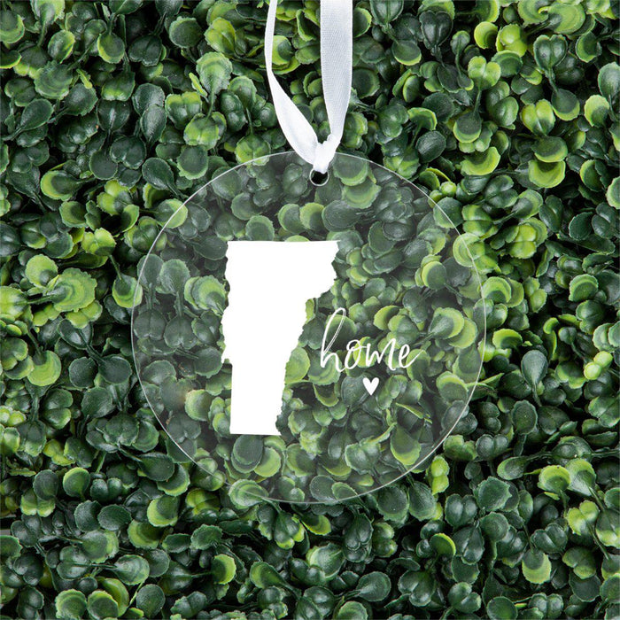 US State Round Clear Acrylic Christmas Ornament Keepsake, Long Distance Christmas Ideas-Set of 1-Andaz Press-Alabama-