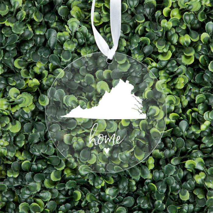 US State Round Clear Acrylic Christmas Ornament Keepsake, Long Distance Christmas Ideas-Set of 1-Andaz Press-Alabama-