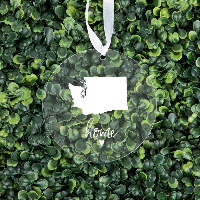 US State Round Clear Acrylic Christmas Ornament Keepsake, Long Distance Christmas Ideas-Set of 1-Andaz Press-Alabama-