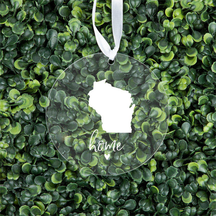 US State Round Clear Acrylic Christmas Ornament Keepsake, Long Distance Christmas Ideas-Set of 1-Andaz Press-Alabama-