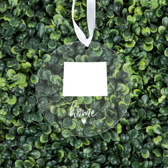 US State Round Clear Acrylic Christmas Ornament Keepsake, Long Distance Christmas Ideas-Set of 1-Andaz Press-Alabama-