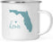 US State Stainless Steel Campfire Coffee Mug Gift, Aqua Home Heart, Florida-Set of 1-Andaz Press-