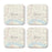 U.S. City Map Square Coffee Drink Coasters Gift, Vintage Map-Set of 4-Andaz Press-NY-