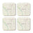 U.S. City Map Square Coffee Drink Coasters Gift, Vintage Map-Set of 4-Andaz Press-NY-