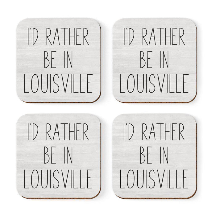 U.S. City Square Coffee Drink Coasters Gift, I'd Rather Be in Part 2-Set of 4-Andaz Press-Las Vegas-