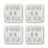 U.S. City Square Coffee Drink Coasters Gift, I'd Rather Be in Part 2-Set of 4-Andaz Press-Las Vegas-