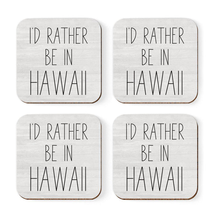 U.S. State Square Coffee Drink Coasters Gift, I'd Rather Be in-Set of 4-Andaz Press-Alabama-