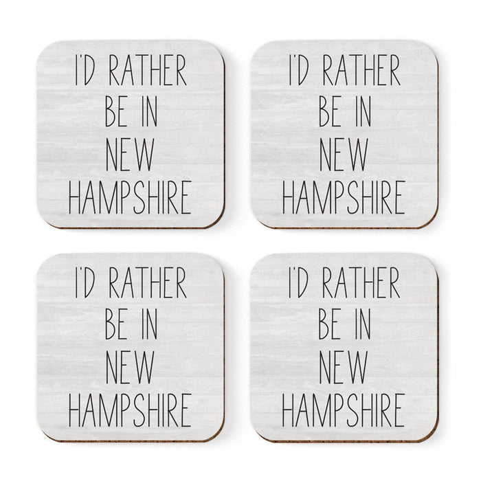 U.S. State Square Coffee Drink Coasters Gift, I'd Rather Be in-Set of 4-Andaz Press-Alabama-