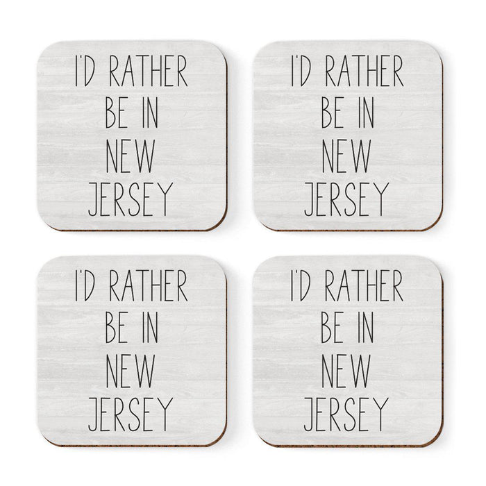 U.S. State Square Coffee Drink Coasters Gift, I'd Rather Be in-Set of 4-Andaz Press-Alabama-